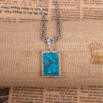 گردنبند فیروزه مردانه کد 10591