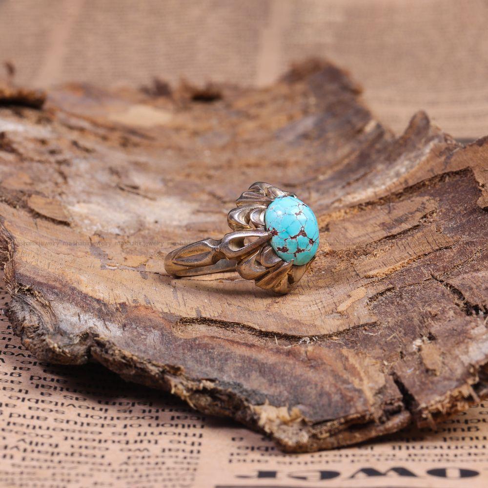 انگشتر فیروزه شجری مردانه کد 10284