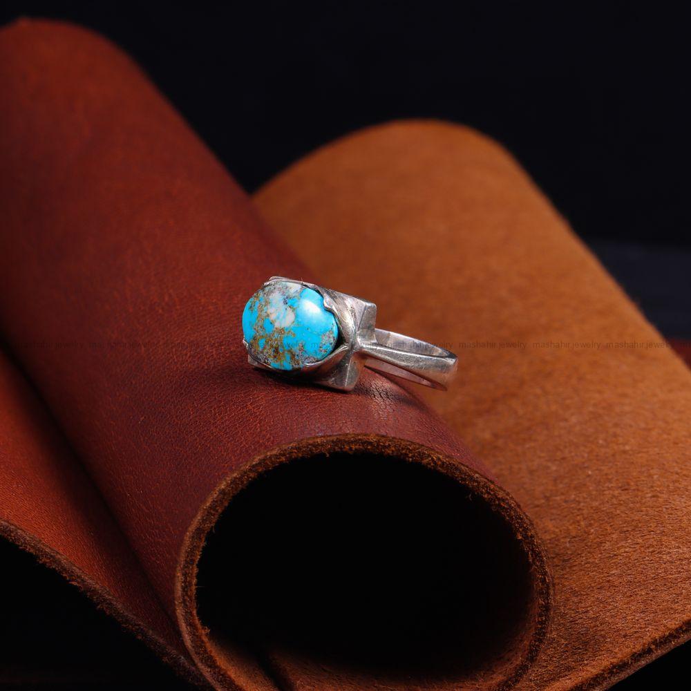 انگشتر فیروزه شجری مردانه کد 10295