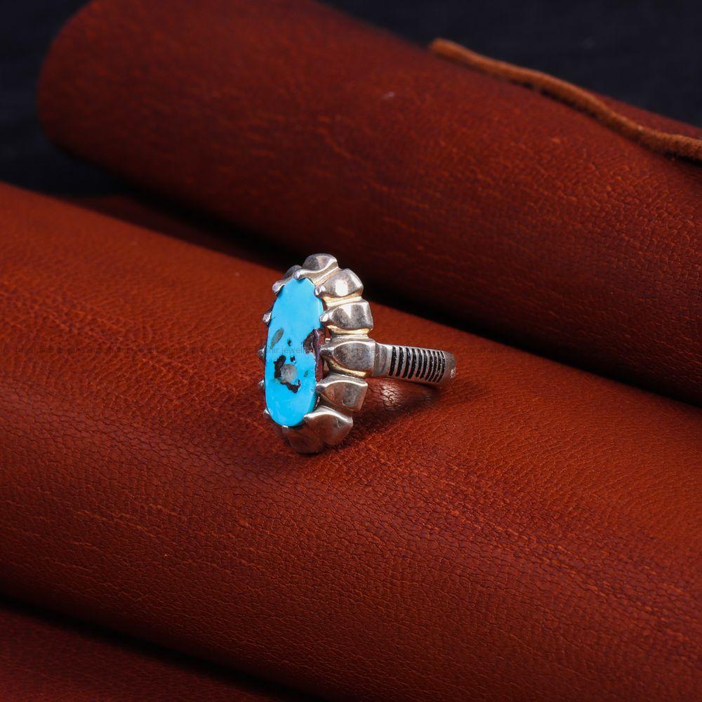 انگشتر فیروزه شجری مردانه کد 10304