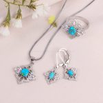 نیم ست فیروزه زنانه کد 10582