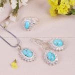 نیم ست فیروزه زنانه کد 10588