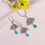 نیم ست فیروزه زنانه کد 10617