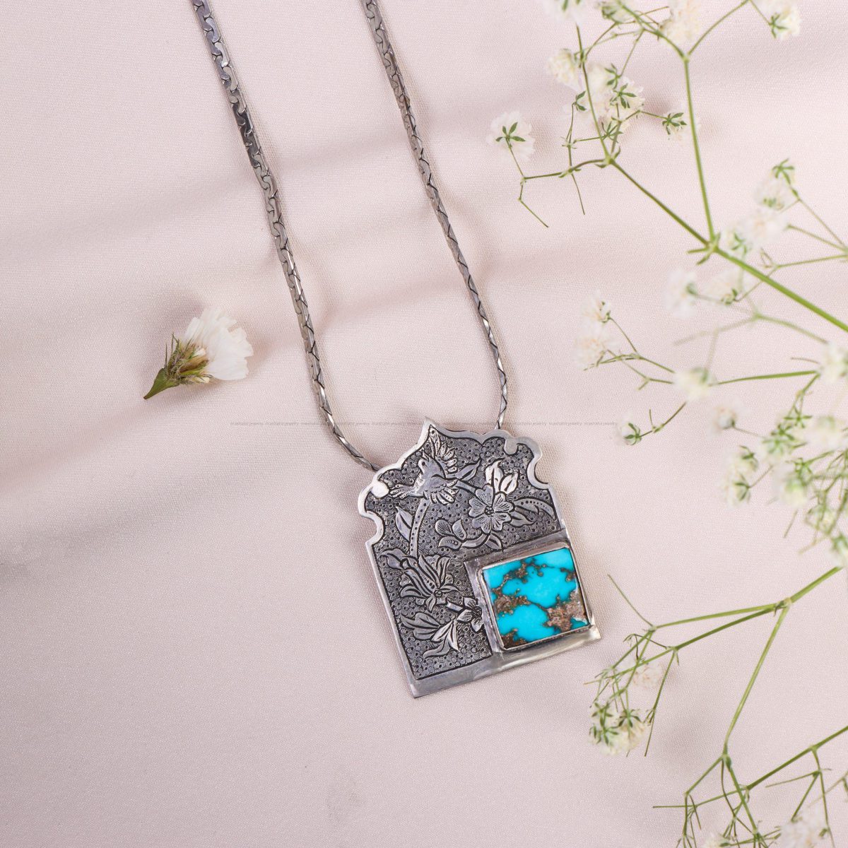 گردنبند فیروزه شجری کد 10624