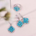 نیم ست فیروزه زنانه کد 10662