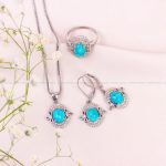 نیم ست فیروزه زنانه کد 10668