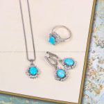 نیم ست فیروزه زنانه کد 10846