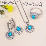 نیم ست فیروزه زنانه کد 10848