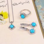 نیم ست فیروزه زنانه کد 10850