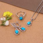 نیم ست فیروزه زنانه کد 10853