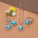 نیم ست فیروزه زنانه کد 10854