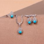 نیم ست فیروزه زنانه کد 10856