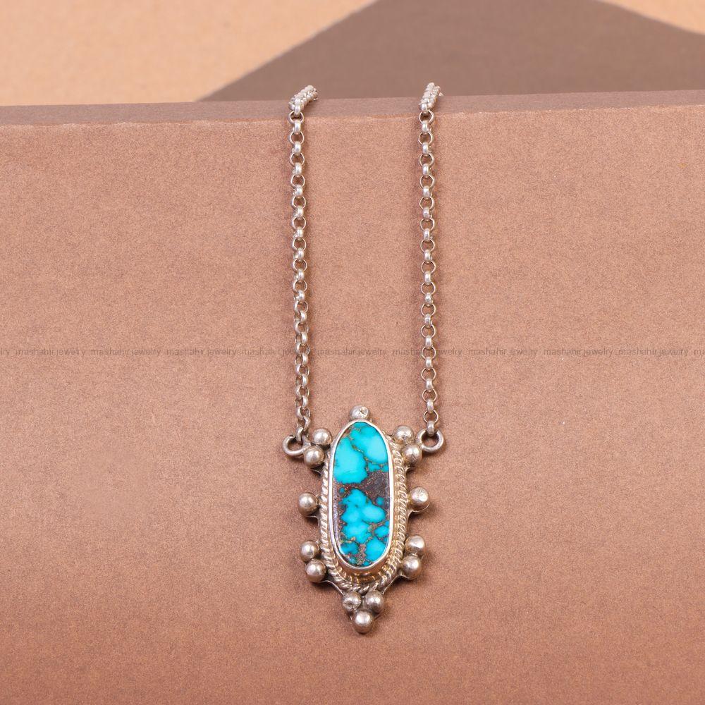 گردنبند فیروزه زنانه کد 10858