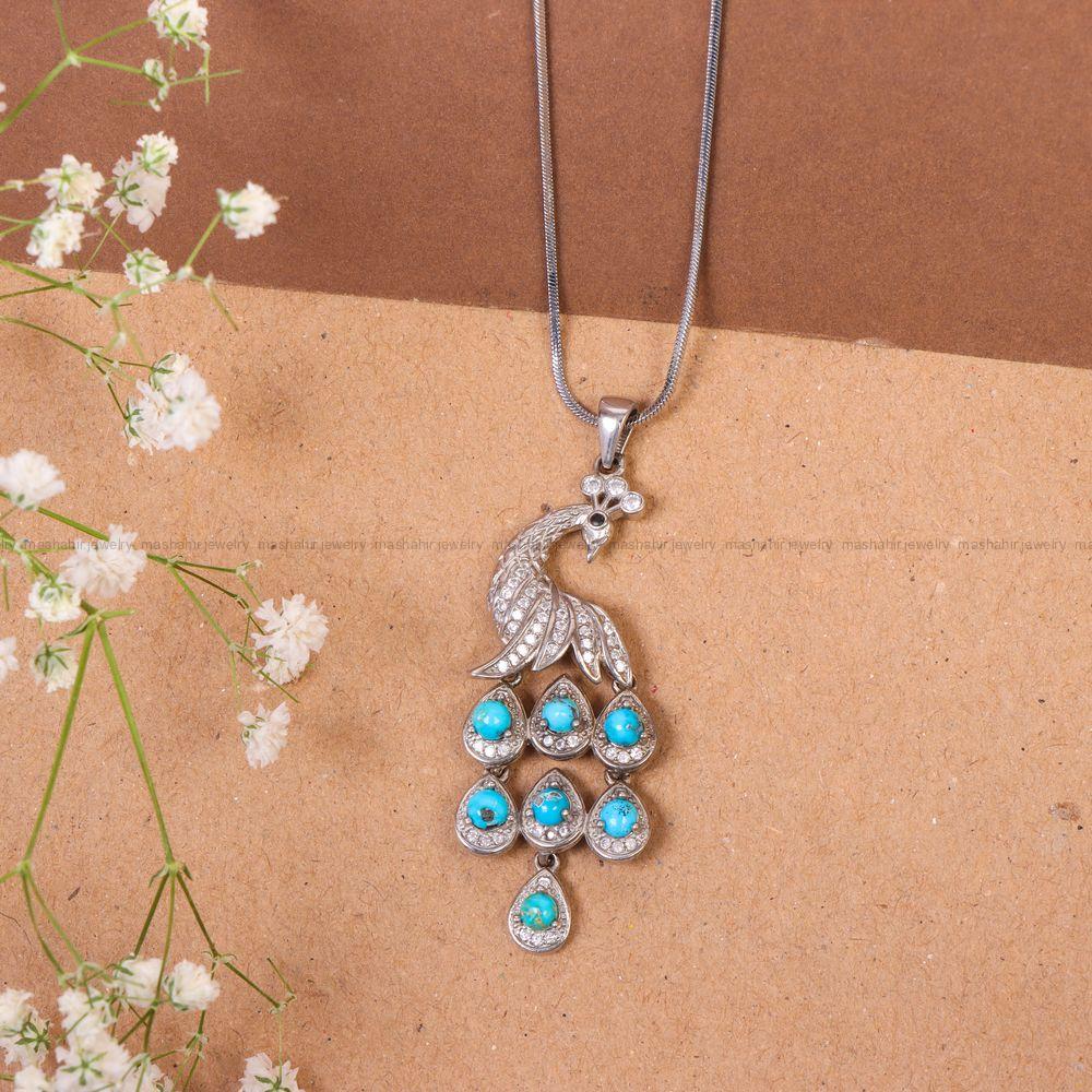 گردنبند فیروزه زنانه کد 10861