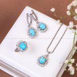 نیم ست فیروزه زنانه کد 10866