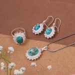 نیم ست فیروزه زنانه کد 10868