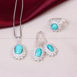 نیم ست فیروزه زنانه کد 10869