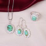 نیم ست فیروزه زنانه کد 10870