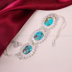 دستبند فیروزه زنانه کد 10878