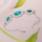 دستبند فیروزه زنانه کد 10890