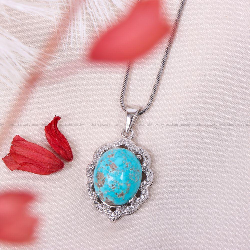 گردنبند فیروزه زنانه کد 10941
