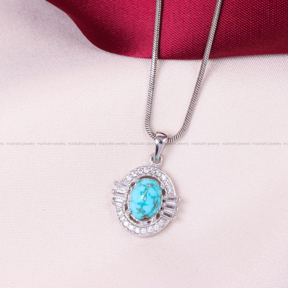 گردنبند فیروزه زنانه کد 10954