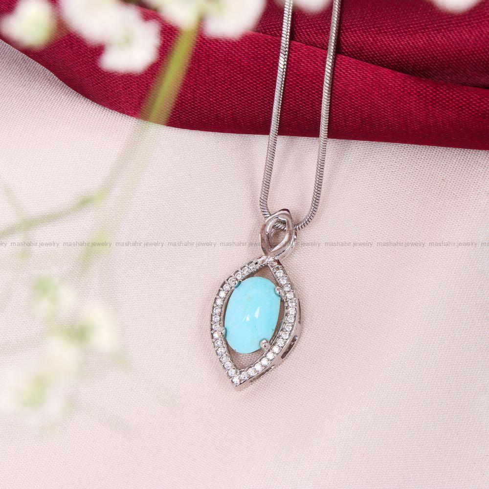 گردنبند فیروزه زنانه کد 10962