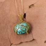 گردنبند فیروزه دست بافت زنانه کد 10965