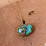 گردنبند فیروزه دست بافت زنانه کد 10966