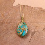 گردنبند فیروزه دست بافت زنانه کد 10972