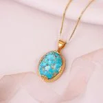 گردنبند فیروزه زنانه کد 10984