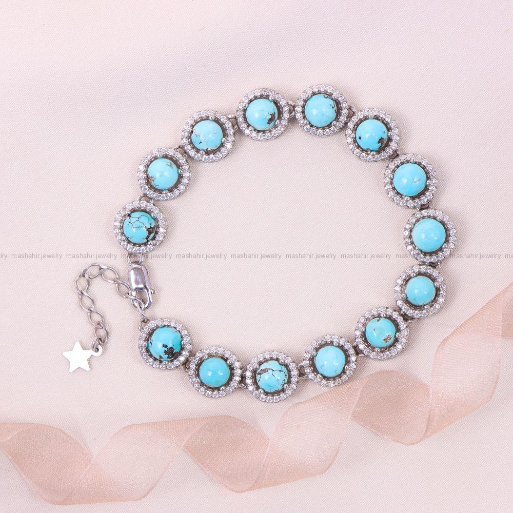 دستبند فیروزه زنانه کد 11060