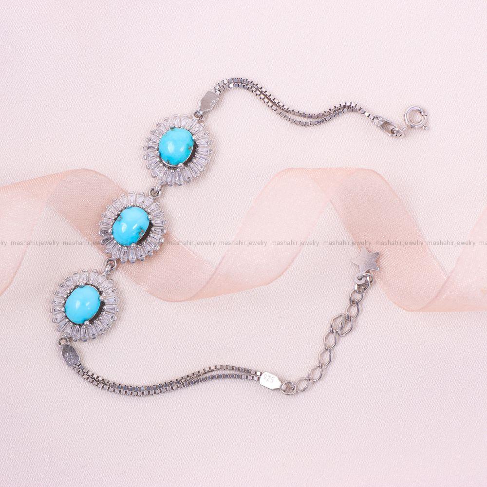 دستبند فیروزه زنانه کد 11064