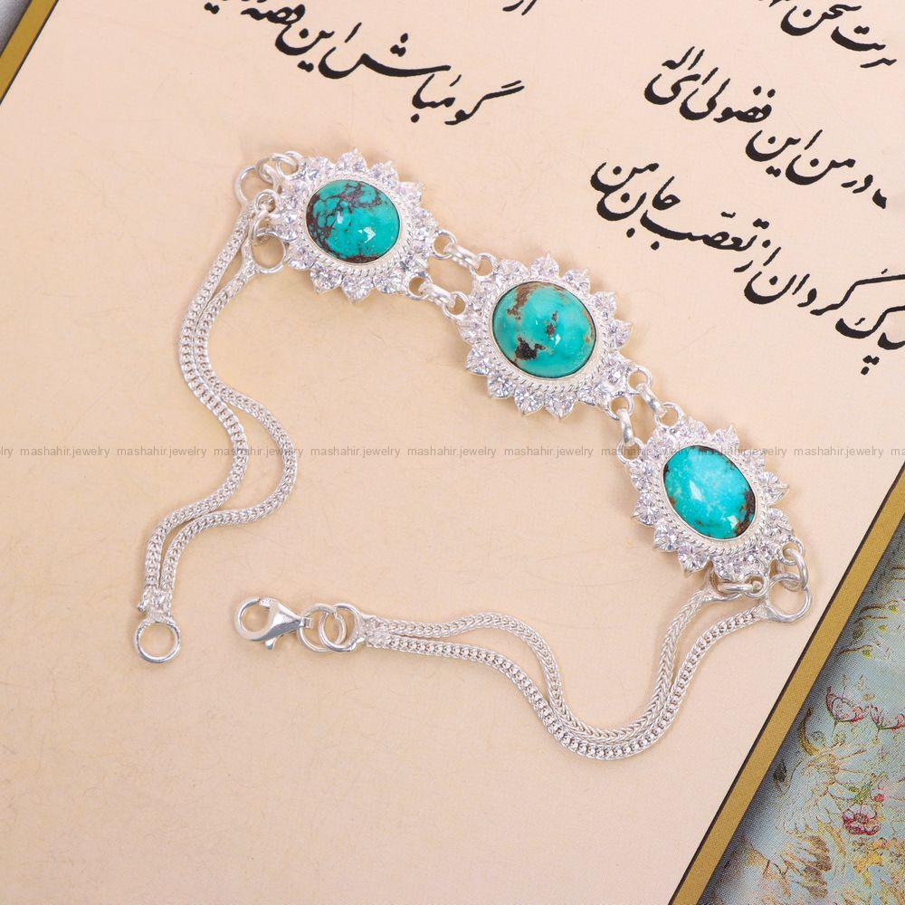 دستبند فیروزه زنانه کد 11069