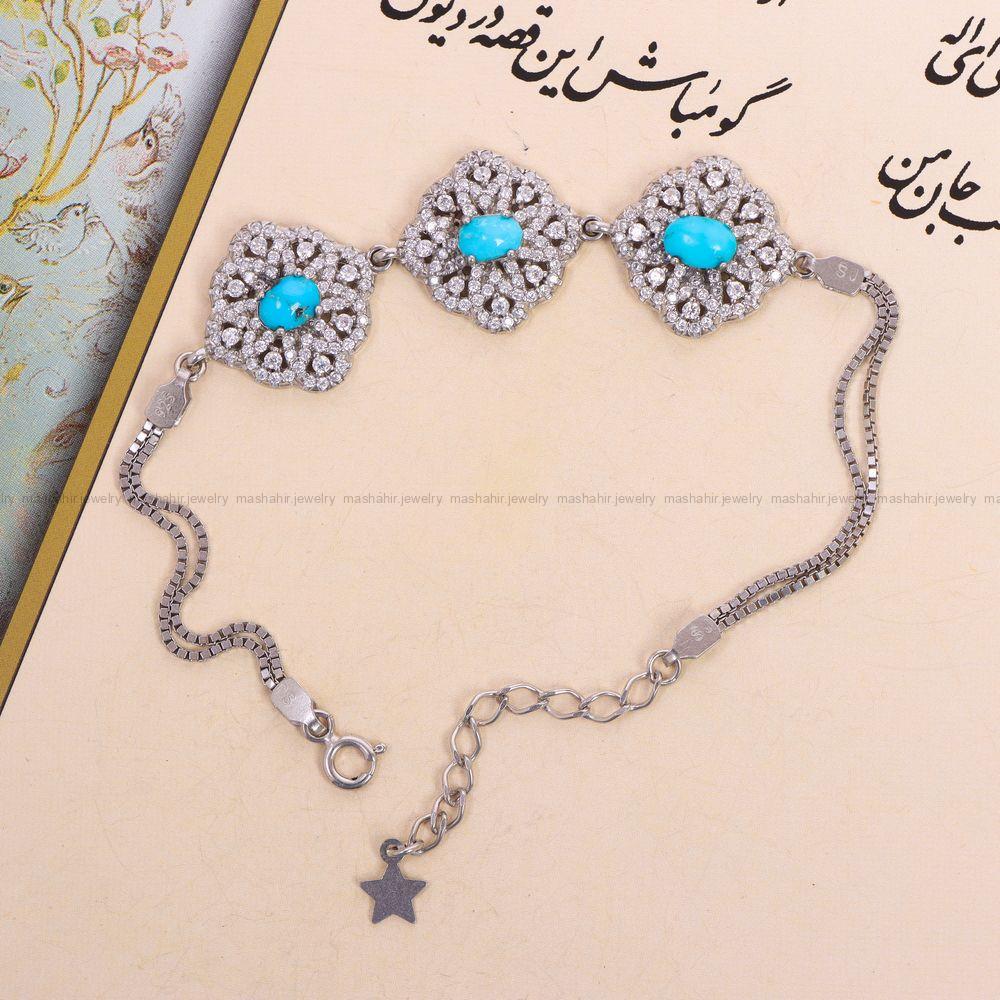 دستبند فیروزه زنانه کد 11070
