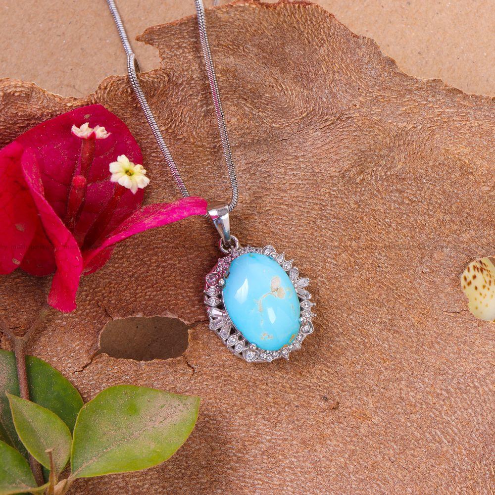 گردنبند فیروزه زنانه کد 11117