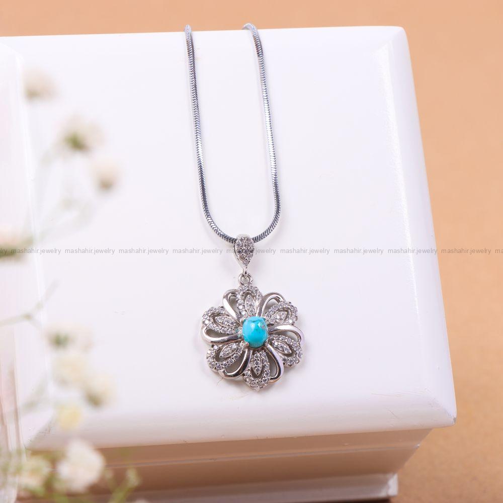 گردنبند فیروزه زنانه کد 11148