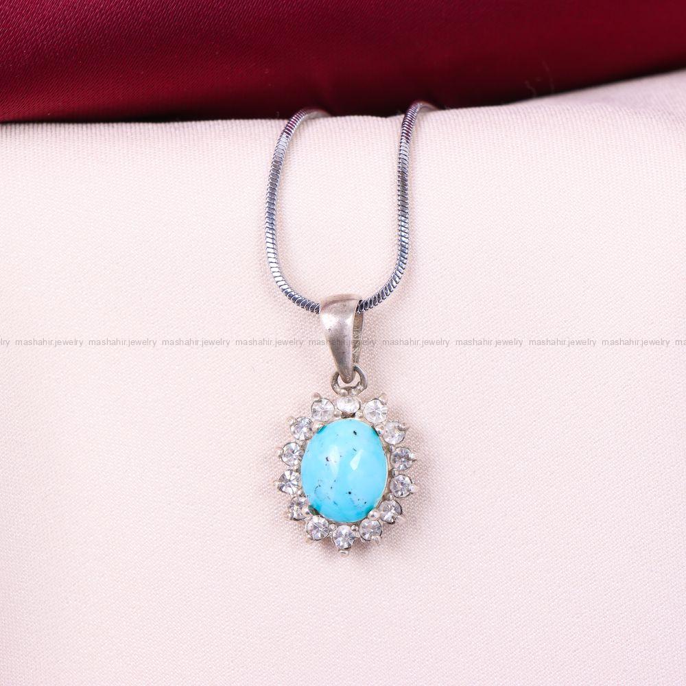 گردنبند فیروزه زنانه کد 11159