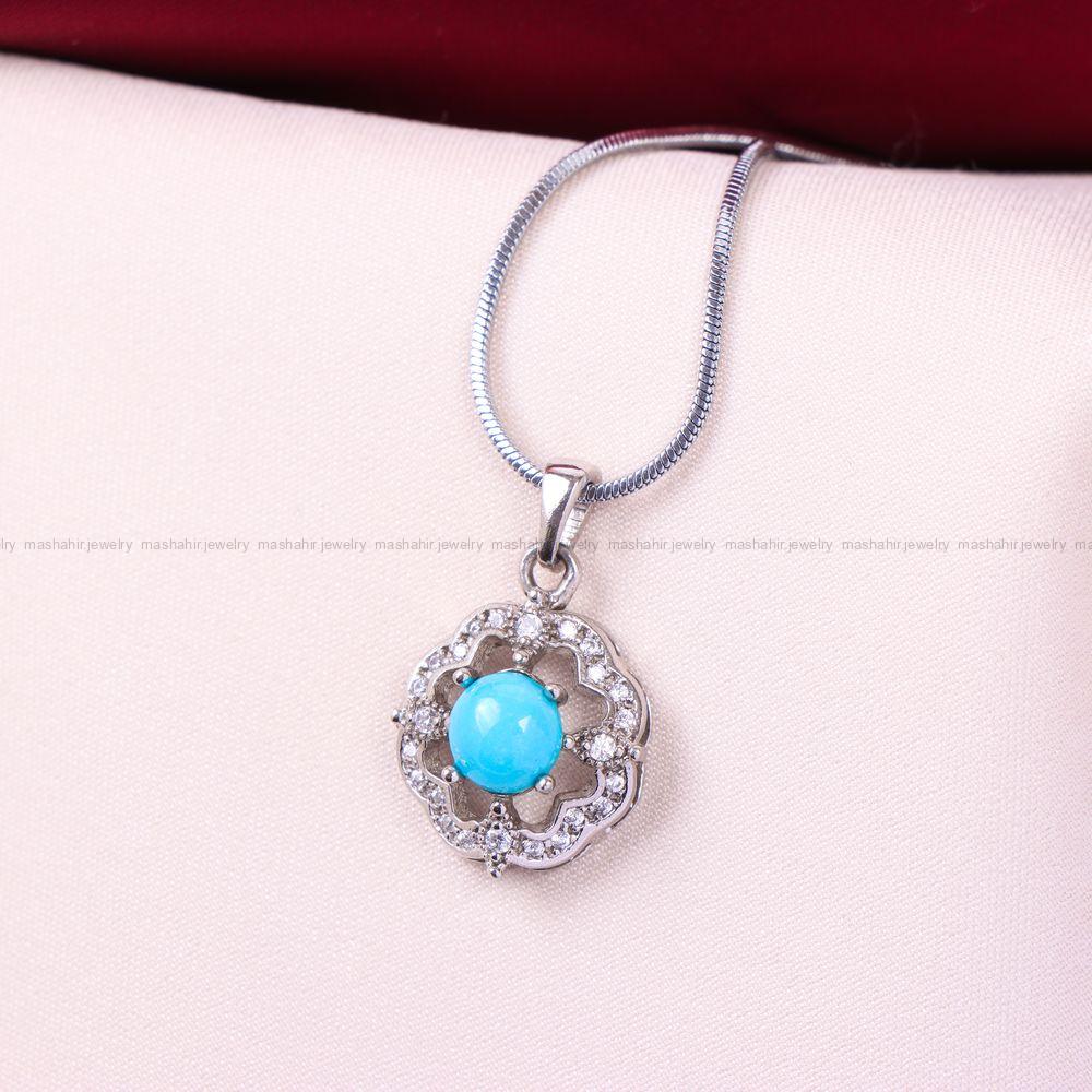 گردنبند فیروزه زنانه کد 11160