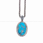گردنبند فیروزه مردانه کد 10595