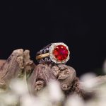 انگشتر توپاز سرخ مردانه کد 10513