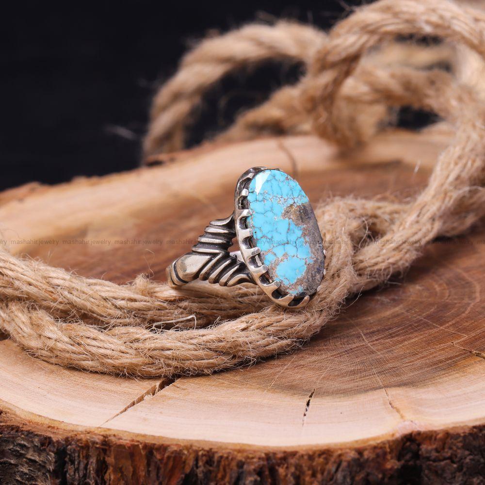 انگشتر فیروزه شجری مردانه کد 10691
