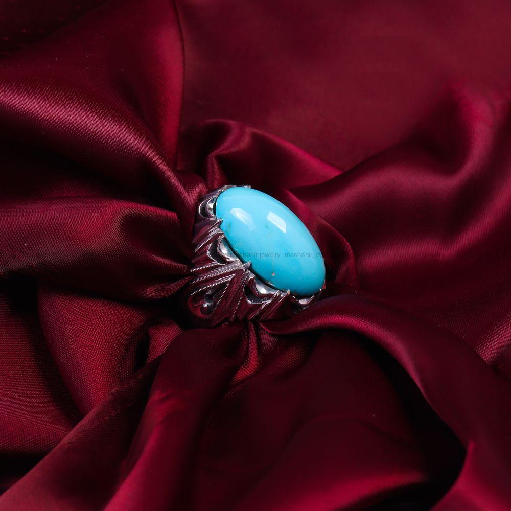 انگشتر فیروزه عجمی مردانه کد 10817