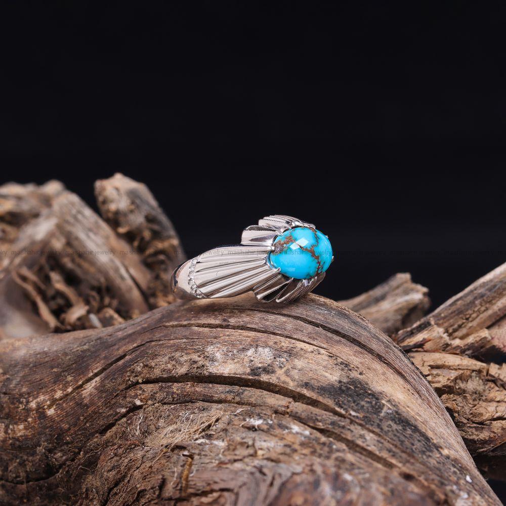 انگشتر فیروزه شجری مردانه کد 10826