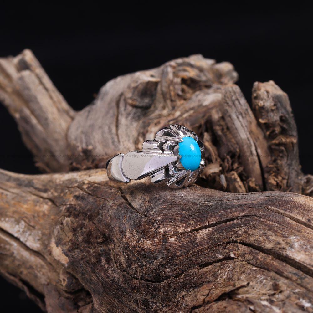 انگشتر فیروزه عجمی مردانه کد 10835