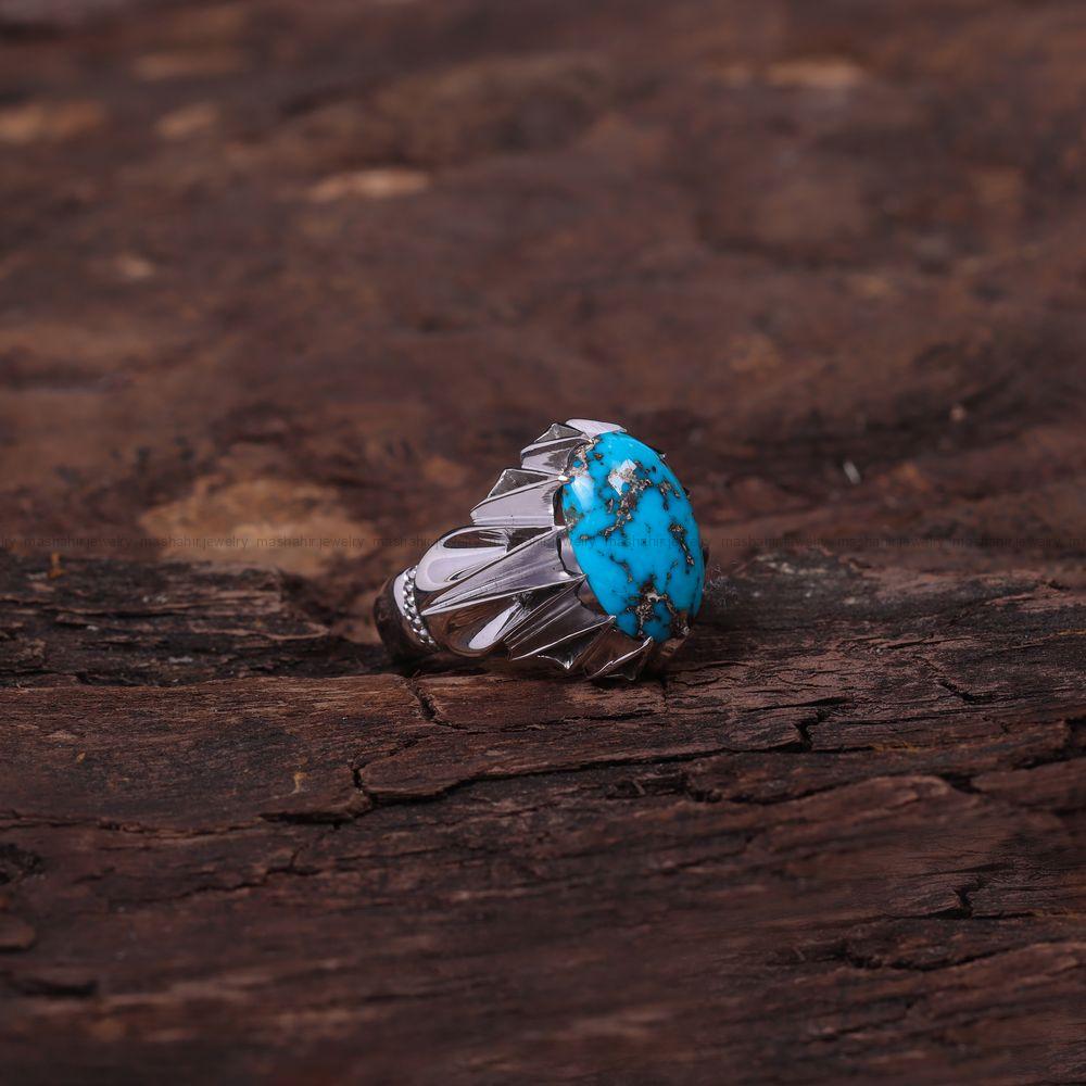 انگشتر فیروزه شجری مردانه کد 10844