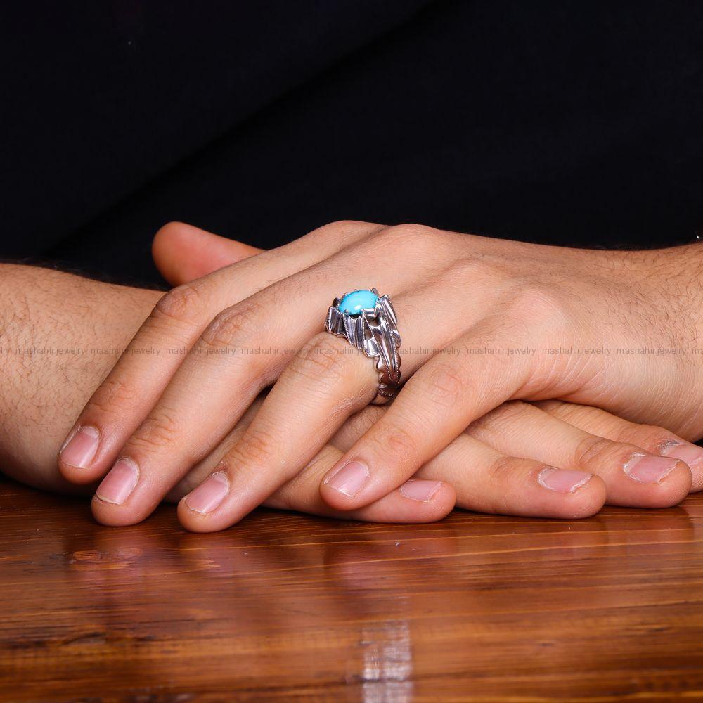 انگشتر فیروزه شجری مردانه کد 10811