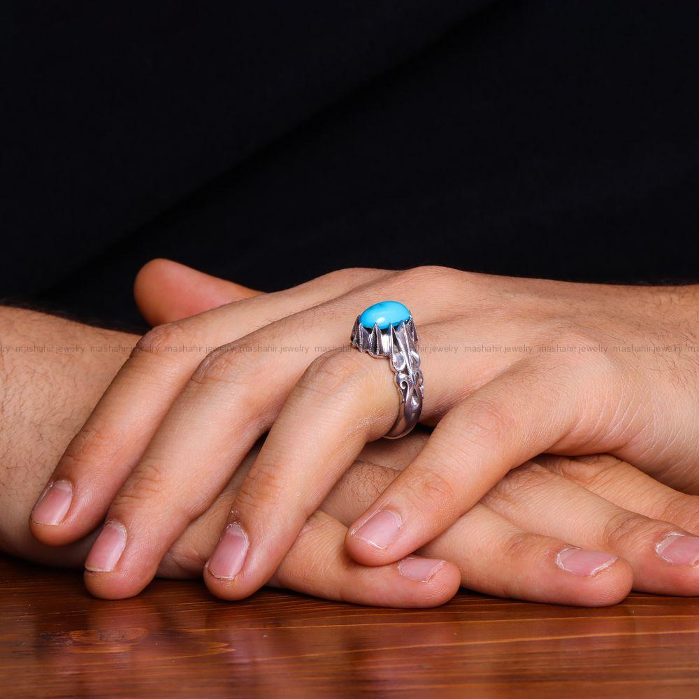 انگشتر فیروزه شجری مردانه کد 10818