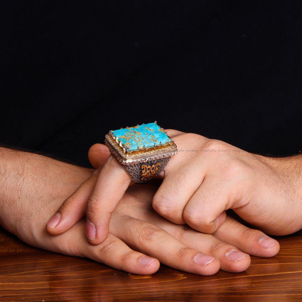 انگشتر فیروزه شجری مردانه کد 10964