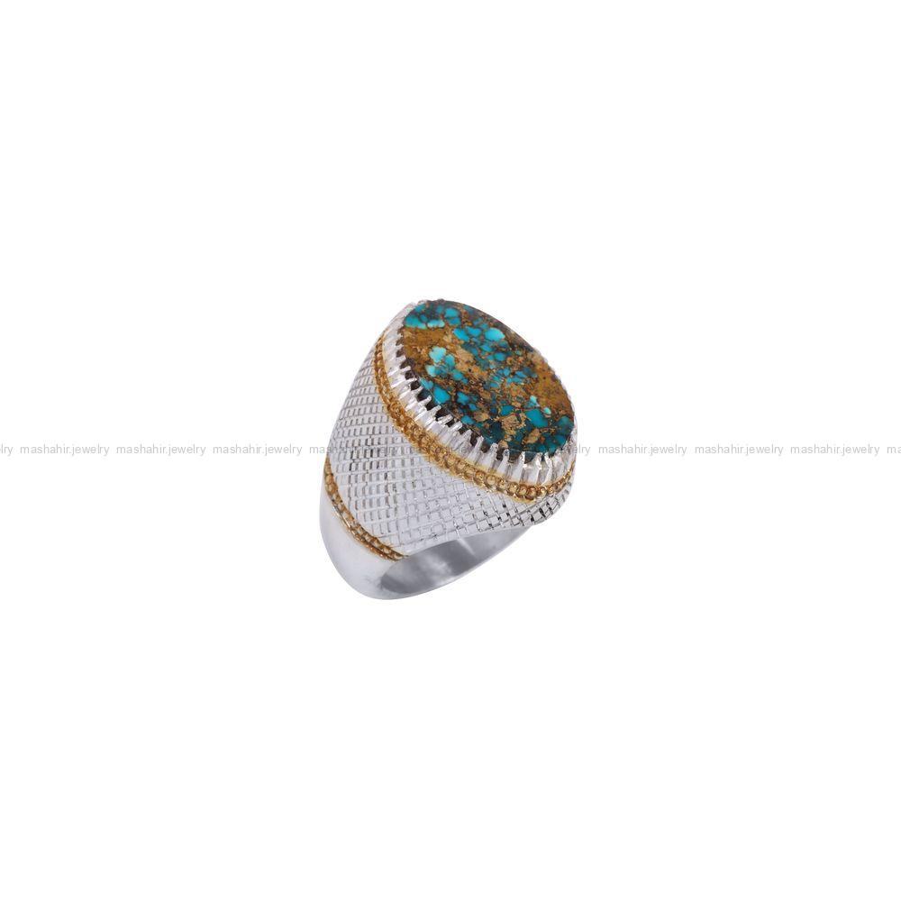 انگشتر فیروزه شجری مردانه کد 11855